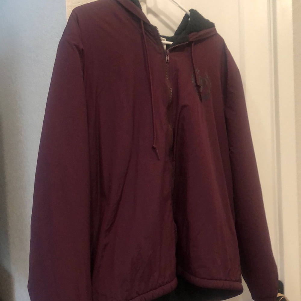 Victoria’s Secret pink burgundy Sherpa jacket